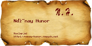 Nánay Hunor névjegykártya