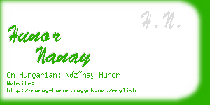 hunor nanay business card
